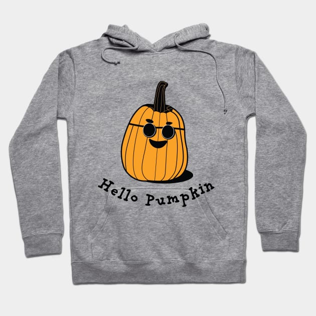 Hello Pumpkin | A smiling pumpkin wearing sunglasses | Thanksgiving | Halloween Hoodie by KnockingLouder